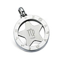 Fashion Titanium Steel Zodiac Virgo Necklace (PSS19)