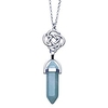 fashion turquoise gemstone hexagonal pendant necklace quartz simulated crystal necklace dongling jade