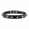 fashion women men cool punk goth metal spike studded leather collar choker necklace black