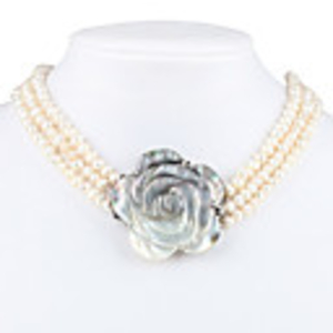 Fashionable Cowry Rose Shape Pendant for Women (Grey)