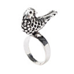 Fashionable Cuckoo Shape Silver Ring