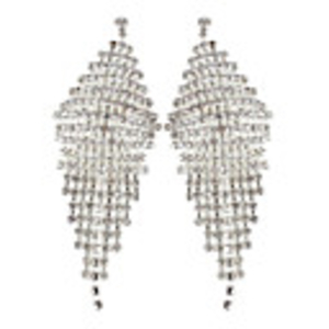 Fashionable Dangly Rhinestone Fully-Jewelled Earring