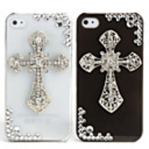 Fashionable Diamond Case for iPhone 4 / 4S (Cross,  Handmade)