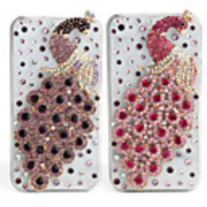 Fashionable Diamond Case for iPhone 4 / 4S (Peacock,  Handmade)