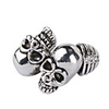 Fashionable Double Skulls Sliver Plate Ring