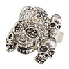 Fashionable Five Skulls Rhinestone Studded Ring