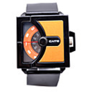 Fashionable Japanese Quartz Wrist Watch with Black PU Band