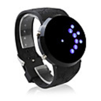 Fashionable LED Watch,  Blue LED,  Black Band