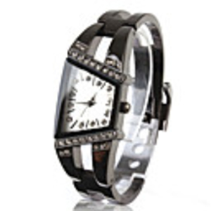 Fashionable PC Automatic Bracelet Watch with Black Alloy Band