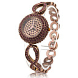 Fashionable PC Automatic Bracelet Watch with Brown Alloy Band