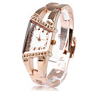 Fashionable PC Automatic Bracelet Watch with Gold Alloy Band
