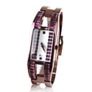 Fashionable PC Automatic Bracelet Watch with Purple Alloy Band