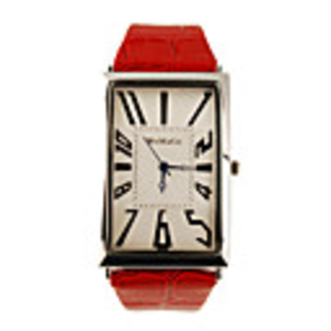 Fashionable PU Leather Band White-collar Rectangular Fashion Lady