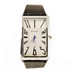 Fashionable PU Leather Band White-collar Rectangular Fashion Lady