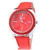 Fashionable Quartz Wrist Watch with Red PU Band