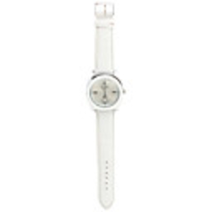 Fashionable Quartz Wrist Watch with White PU Band