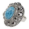 Fashionable Round Agate Crystal Studded Ring