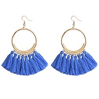 fashionable tassel earrings gold bib hoop earrings ethnic tassels dangle earrings for women black