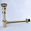 Faucet Accessory Copper Brushed Gold Wall Drain Drainer Basin Washbasin Deodorizing Wall Drain Pipe Fittings