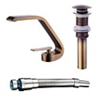 Faucet Set - Clawfoot Antique Copper Centerset Single Handle One HoleBath Taps