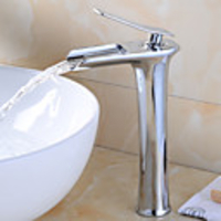 Faucet Set - Waterfall Chrome Deck Mounted Single Handle One HoleBath Taps