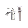 Faucet Set - Waterfall Nickel Brushed Centerset Single Handle One HoleBath Taps