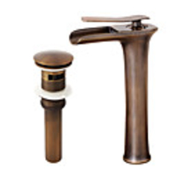 Faucet Set - Widespread Antique Copper Centerset Single Handle One HoleBath Taps