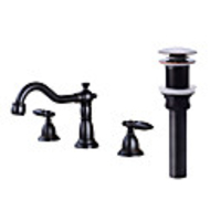 Faucet Set - Widespread Oil-rubbed Bronze Widespread Two Handles Three HolesBath Taps