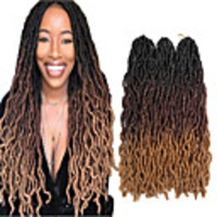 Faux Locs Dreadlocks Nu Locs Box Braids Natural Color Synthetic Hair 18 inch Braiding Hair 3 Pieces