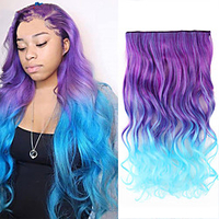 Favourite 5Clips In Hair Long Wave Clip In Hair Extension Synthetic Hair Extensions Ombre Hairpiece Fake Hairpieces miniinthebox