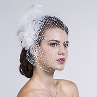Feather / Fabric / Net Headwear / Birdcage Veils with Floral 1pc Wedding / Special Occasion / Casual Headpiece miniinthebox