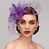 Feather / Net Fascinators / Headpiece with Feather / Floral / Flower 1pc Wedding / Special Occasion / Horse Race Headpiece