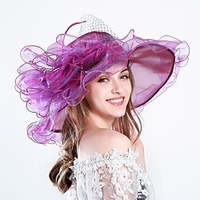 Feather / Silk / Organza Kentucky Derby Hat / Fascinators / Hats with Floral 1pc Wedding / Special Occasion / Party / Evening Headpiece miniinthebox