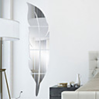 Feather Fitting Mirror Sticker 3d Stereo Acrylic Mirror Sticker Removable 3D Wall Stickers