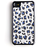 Feather Pattern Leather Back Case Cover for iPhone 4 Blue