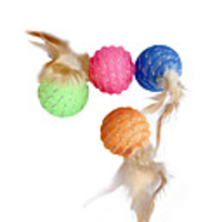 Feather Toy Interactive Toy Cat Toys Set Cat Pet Toy 1pc Ball Retractable Pet Exercise Releasing Pressure Plastic Gift