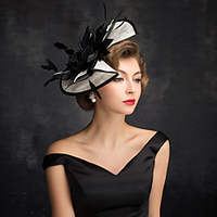 Feathers / Linen / Cotton Blend Fascinators / Flowers / Headdress with Feather / Floral 1 Piece Party / Evening / Outdoor / Horse Race Headpiece miniinthebox