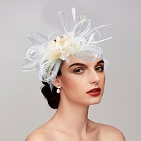 Feathers / Net Fascinators / Hats / Headpiece with Feather / Cap / Flower 1 PC Wedding / Horse Race Headpiece miniinthebox