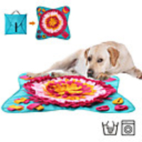 Feeding Mat Snuffle Mat Dog Cat Pet Toy 1 set Flower Foldable Reusable Pet Exercise Encourage Natural Foraging Skills Canvas Gift