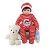 FeelWind 16 inch 24 inch Reborn Doll Baby Toddler Toy Reborn Toddler Doll Baby Girl Gift Cute Lovely Parent-Child Interaction Tipped and Sealed Nails 3/4 Silicone Limbs and Cotton Filled Body LV069