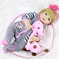 FeelWind 22 inch Reborn Doll Baby Girl Reborn Baby Doll Kids / Teen with Clothes and Accessories for Girls