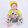 FeelWind 22 inch Reborn Doll Girl Doll Baby Girl Reborn Baby Doll lifelike Handmade Cute Kids / Teen Non-toxic Cloth 3/4 Silicone Limbs and Cotton Filled Body with Clothes and Accessories for Girls