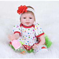 FeelWind 22 inch Reborn Doll Girl Doll Baby Girl Reborn Baby Doll lifelike Handmade Cute Kids / Teen Non-toxic Cloth 3/4 Silicone Limbs and Cotton Filled Body with Clothes and Accessories for Girls