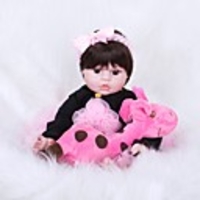 FeelWind 22 inch Reborn Doll Girl Doll Baby Girl Reborn Baby Doll lifelike Handmade Cute Kids / Teen Non-toxic Silicone Cloth Vinyl 3/4 Silicone Limbs and Cotton Filled Body with Clothes and