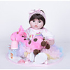FeelWind 22 inch Reborn Doll Girl Doll Baby Girl Reborn Baby Doll lifelike Handmade Cute Kids / Teen Non-toxic Silicone Cloth Vinyl 3/4 Silicone Limbs and Cotton Filled Body with Clothes and