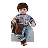 FeelWind 24 inch Reborn Doll Baby Toddler Toy Reborn Toddler Doll Baby Boy Gift Cute Lovely Parent-Child Interaction Tipped and Sealed Nails 3/4 Silicone Limbs and Cotton Filled Body LV065 with