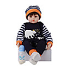 FeelWind 24 inch Reborn Doll Baby Toddler Toy Reborn Toddler Doll Baby Boy Gift Cute Lovely Parent-Child Interaction Tipped and Sealed Nails Silicone Cotton Cloth LV063 with Clothes and Accessories