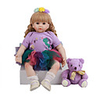 FeelWind 24 inch Reborn Doll Baby Toddler Toy Reborn Toddler Doll Baby Girl Gift Cute Lovely Parent-Child Interaction Tipped and Sealed Nails 3/4 Silicone Limbs and Cotton Filled Body LV0103 with