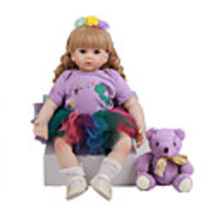 FeelWind 24 inch Reborn Doll Baby Toddler Toy Reborn Toddler Doll Baby Girl Gift Cute Lovely Parent-Child Interaction Tipped and Sealed Nails 3/4 Silicone Limbs and Cotton Filled Body LV0103 with