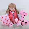 FeelWind 24 inch Reborn Doll Baby Toddler Toy Reborn Toddler Doll Baby Girl Gift Cute Lovely Parent-Child Interaction Tipped and Sealed Nails 3/4 Silicone Limbs and Cotton Filled Body LV0109 with